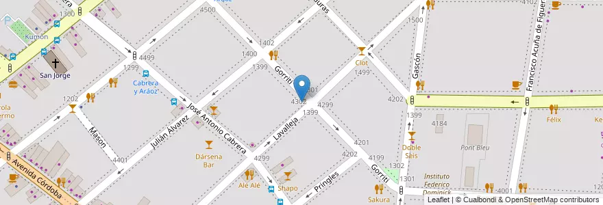 Mapa de ubicacion de Instituto de Comúnicación y Cultura Contemporánea Walter Benjamín, Palermo en آرژانتین, Ciudad Autónoma De Buenos Aires, Buenos Aires.