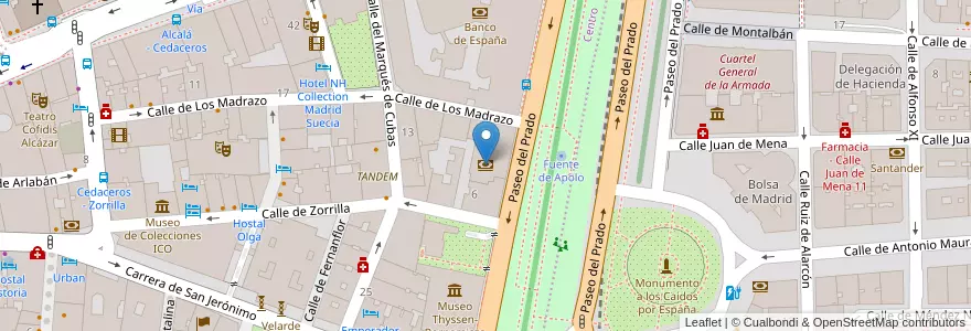 Mapa de ubicacion de Instituto de Crédito Oficial (ICO) en Испания, Мадрид, Мадрид, Área Metropolitana De Madrid Y Corredor Del Henares, Мадрид.