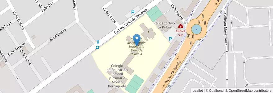 Mapa de ubicacion de Instituto de Educación Secundaria Pinar de la Rubia en 스페인, Castilla Y León, Valladolid, Valladolid.