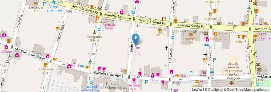 Mapa de ubicacion de Instituto de Educación Superior ITEMED, Recoleta en アルゼンチン, Ciudad Autónoma De Buenos Aires, Comuna 2, ブエノスアイレス.