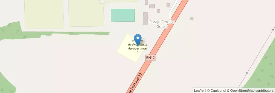 Mapa de ubicacion de Instituto de Enseñanza Agropecuaria 5 en アルゼンチン, ミシオネス州, Departamento Eldorado, Municipio De Colonia Victoria.
