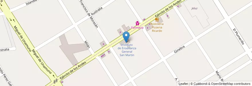 Mapa de ubicacion de Instituto de Enseñanza General San Martin en Argentine, Province De Buenos Aires, Partido De Lomas De Zamora, Villa Centenario.