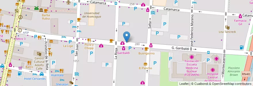Mapa de ubicacion de Instituto de Enseñanza Secundaria E-21 Juan Agustin Maza en 阿根廷, 智利, Mendoza, Departamento Capital, Ciudad De Mendoza, Sección 3ª Parque O'Higgins.