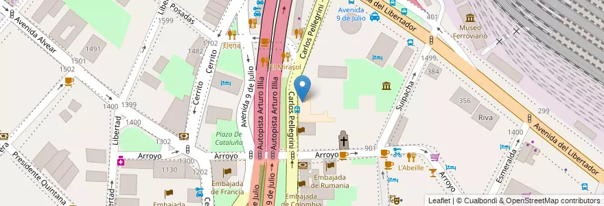 Mapa de ubicacion de Instituto de Enseñanza Superior en Lenguas Vivas Juan Ramón Fernández, Retiro en Arjantin, Ciudad Autónoma De Buenos Aires, Comuna 1, Buenos Aires.