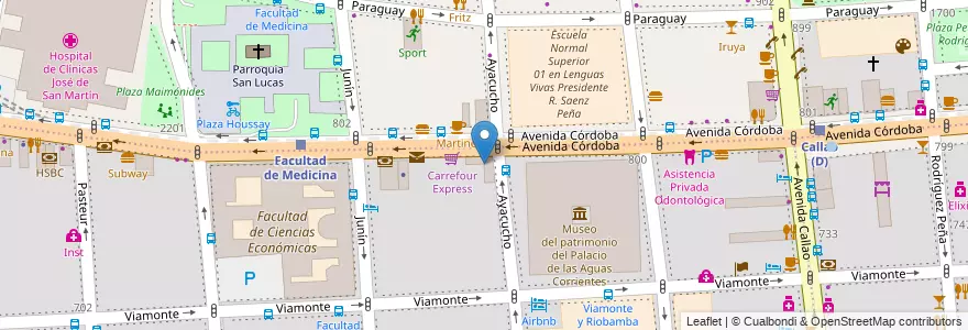 Mapa de ubicacion de Instituto de Enseñanza Superior N° 1 Dra. Alicia Moreau de Justo, Balvanera en Argentinien, Ciudad Autónoma De Buenos Aires, Buenos Aires.