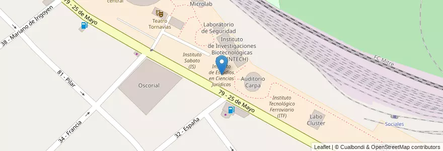 Mapa de ubicacion de Instituto de Estudios en Ciencias Jurídicas en آرژانتین, استان بوئنوس آیرس, Partido De General San Martín.