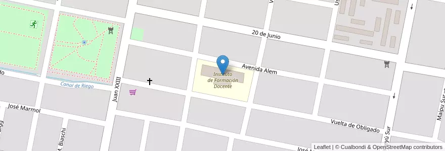 Mapa de ubicacion de Instituto de Formación Docente en Argentina, Provincia Di Río Negro, Departamento General Roca, Villa Regina.