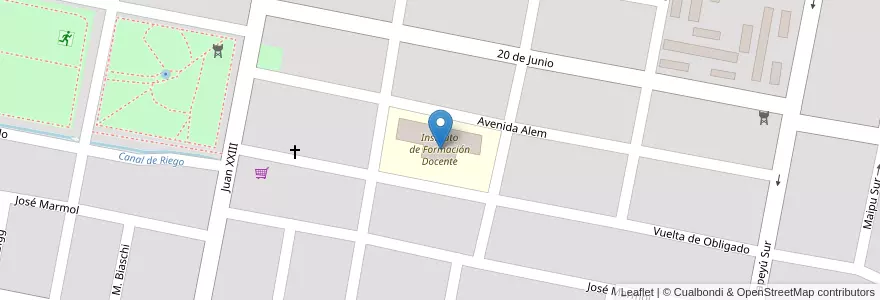 Mapa de ubicacion de Instituto de Formación Docente en الأرجنتين, ريو نيغرو, Departamento General Roca, Villa Regina.