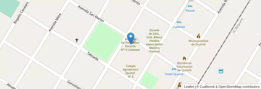 Mapa de ubicacion de Instituto De Formacion Docente N°13 Calasanz en Argentina, Santiago Del Estero, Departamento Moreno.