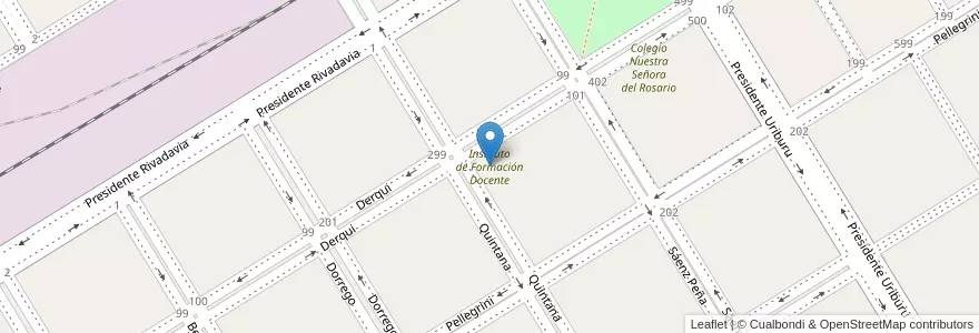 Mapa de ubicacion de Instituto de Formación Docente en الأرجنتين, بوينس آيرس, Partido De Trenque Lauquen, Cuartel Chacras De Trenque Lauquen, Trenque Lauquen.
