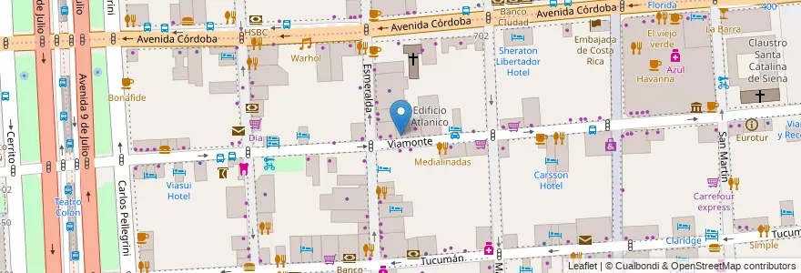 Mapa de ubicacion de Instituto de Formación Superior en Turismo, San Nicolas en Arjantin, Ciudad Autónoma De Buenos Aires, Comuna 1, Buenos Aires.