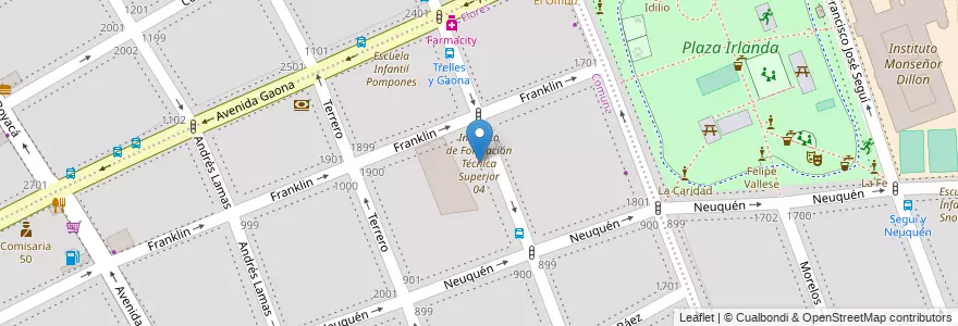 Mapa de ubicacion de Instituto de Formación Técnica Superior 04, Flores en Argentinien, Ciudad Autónoma De Buenos Aires, Comuna 7, Buenos Aires.