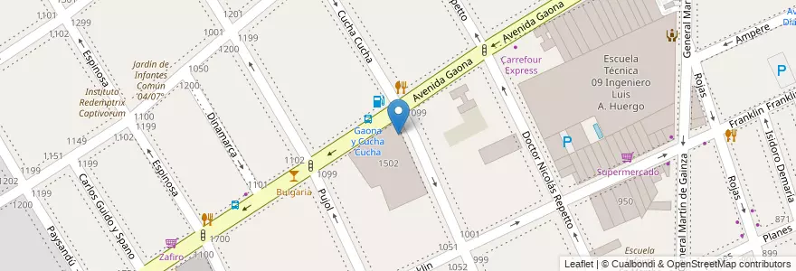 Mapa de ubicacion de Instituto de Formación Técnica Superior 07, Caballito en アルゼンチン, Ciudad Autónoma De Buenos Aires, ブエノスアイレス, Comuna 6.