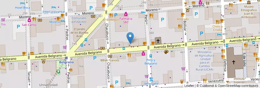 Mapa de ubicacion de Instituto de Formación Técnica Superior 12, Montserrat en 阿根廷, Ciudad Autónoma De Buenos Aires, Comuna 1, 布宜诺斯艾利斯.