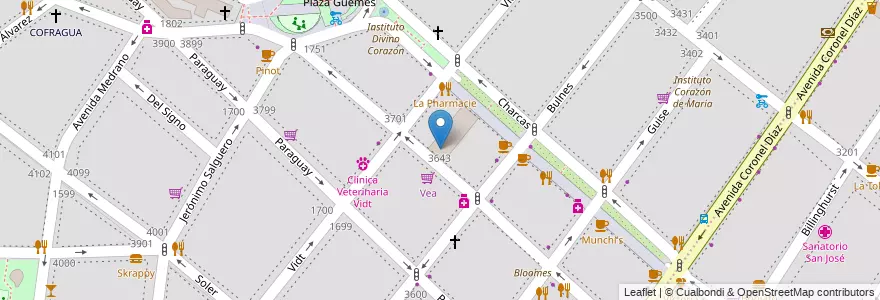 Mapa de ubicacion de Instituto de Formación Técnica Superior 18, Palermo en アルゼンチン, Ciudad Autónoma De Buenos Aires, ブエノスアイレス, Comuna 14.
