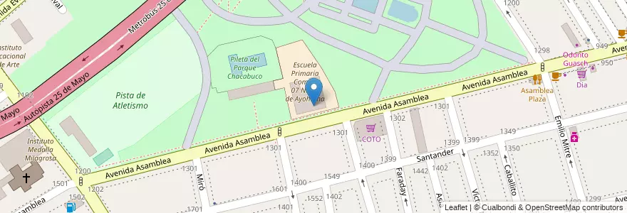 Mapa de ubicacion de Instituto de Formación Técnica Superior 27, Parque Chacabuco en 阿根廷, Ciudad Autónoma De Buenos Aires, Comuna 7, 布宜诺斯艾利斯.