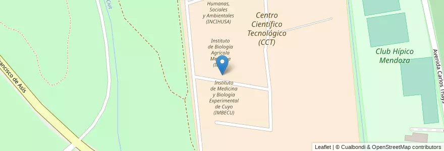 Mapa de ubicacion de Instituto de Histología y Embriología (IHEM) en アルゼンチン, チリ, メンドーサ州, Departamento Capital, Sección 9ª Parque General San Martín, Ciudad De Mendoza.