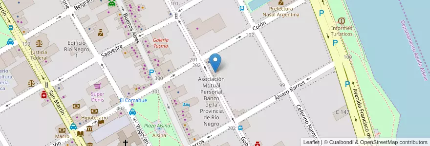 Mapa de ubicacion de Instituto de Inglés "El Liceo" en آرژانتین, استان ریو نگرو، آرژانتین, Departamento Adolfo Alsina, Viedma, Viedma.