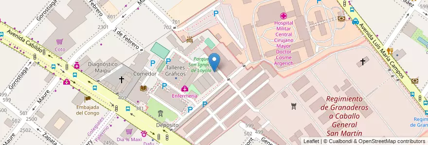 Mapa de ubicacion de Instituto de Inteligencia de las Fuerzas Armadas, Palermo en Argentina, Ciudad Autónoma De Buenos Aires, Buenos Aires, Comuna 14.