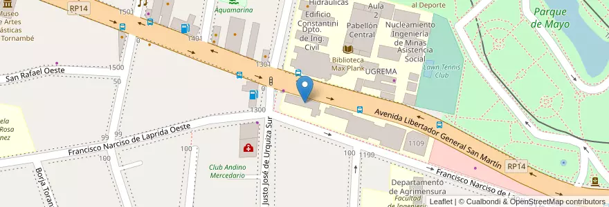 Mapa de ubicacion de Instituto de Investigaciones Antisísmicas en Argentinië, San Juan, Chili, Capital.