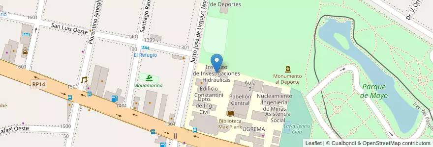 Mapa de ubicacion de Instituto de Investigaciones Hidráulicas en Arjantin, San Juan, Şili, Capital.