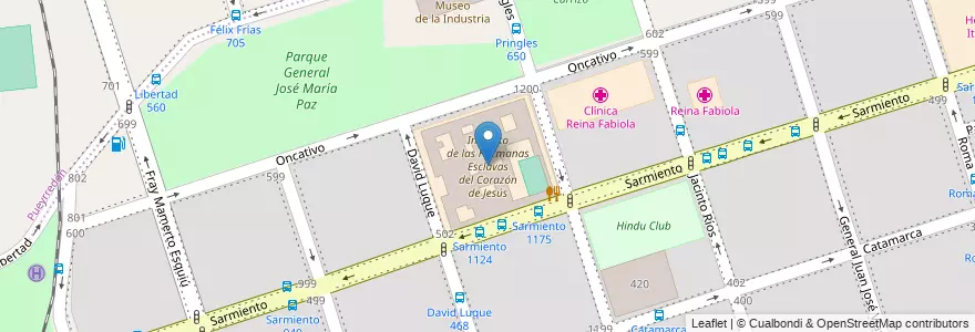 Mapa de ubicacion de Instituto de las Hermanas Esclavas del Corazón de Jesús en Argentina, Córdoba, Departamento Capital, Pedanía Capital, Córdoba, Municipio De Córdoba.