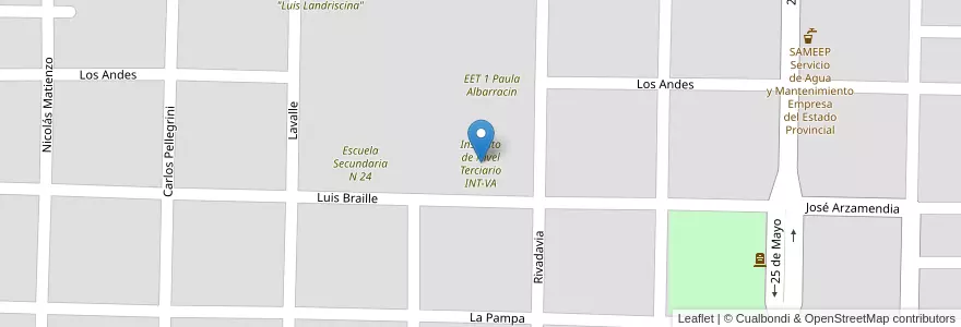 Mapa de ubicacion de Instituto de Nivel Terciario INT-VA en アルゼンチン, チャコ州, Departamento Mayor Luis Jorge Fontana, Municipio De Villa Ángela, Villa Ángela.