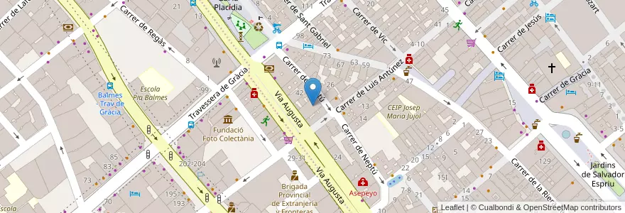 Mapa de ubicacion de Instituto de Oftalmología Castanera en اسپانیا, Catalunya, Barcelona, Barcelonès, Barcelona.