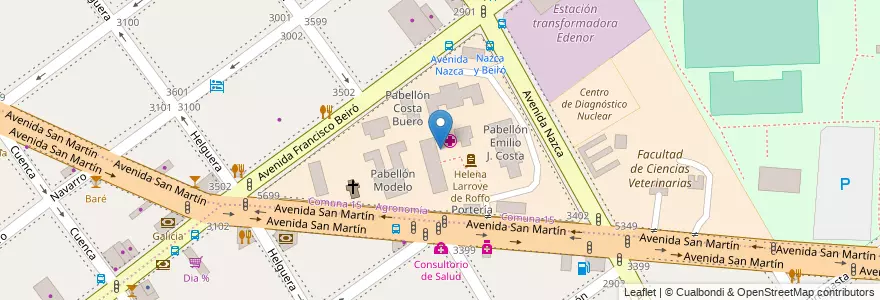 Mapa de ubicacion de Instituto de Oncología Ángel H. Roffo, Agronomia en آرژانتین, Ciudad Autónoma De Buenos Aires, Buenos Aires, Comuna 11.