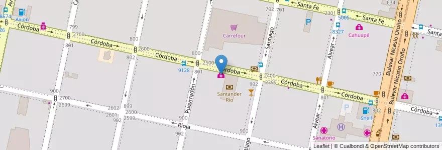 Mapa de ubicacion de Instituto de Oncología de Rosario en 阿根廷, Santa Fe, Departamento Rosario, Municipio De Rosario, 罗萨里奥.