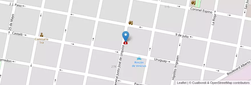 Mapa de ubicacion de Instituto de Pediatría en الأرجنتين, إنتري ريوس, Departamento Concordia, Distrito Suburbios, Concordia, Concordia.