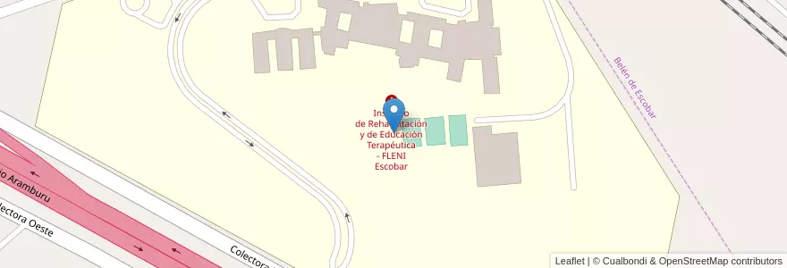 Mapa de ubicacion de Instituto de Rehabilitación y de Educación Terapéutica - FLENI Escobar en アルゼンチン, ブエノスアイレス州, Partido De Escobar, Belén De Escobar, Loma Verde.