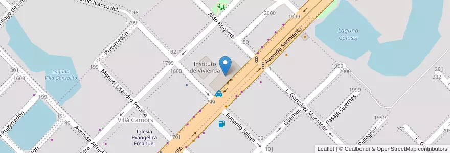 Mapa de ubicacion de Instituto de Vivienda en Argentinië, Chaco, Departamento San Fernando, Resistencia, Resistencia.