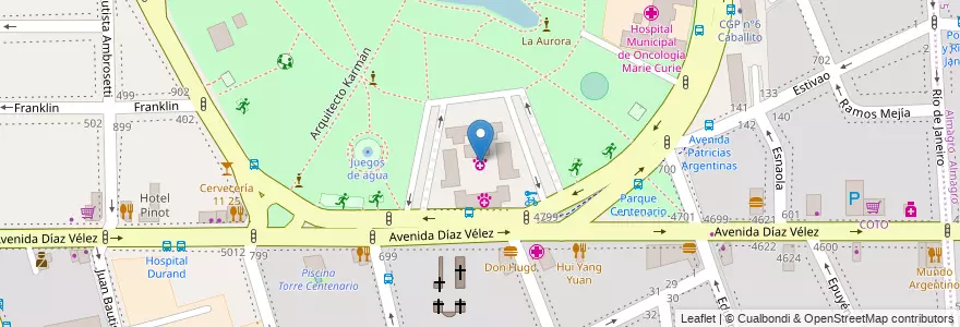 Mapa de ubicacion de Instituto de Zoonosis Luis Pasteur, Caballito en アルゼンチン, Ciudad Autónoma De Buenos Aires, ブエノスアイレス, Comuna 6.