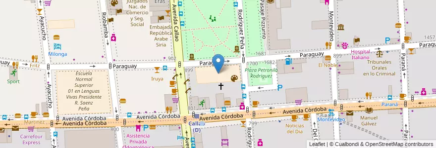 Mapa de ubicacion de Instituto del Carmen, Recoleta en アルゼンチン, Ciudad Autónoma De Buenos Aires, Comuna 2, ブエノスアイレス.