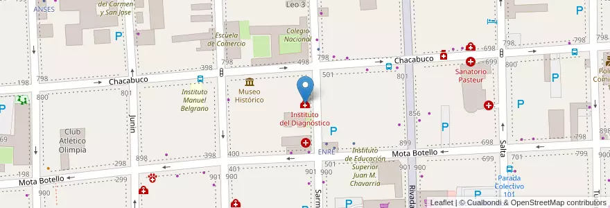 Mapa de ubicacion de Instituto del Diagnóstico en Arjantin, Catamarca, Departamento Capital, Municipio De San Fernando Del Valle De Catamarca, San Fernando Del Valle De Catamarca.