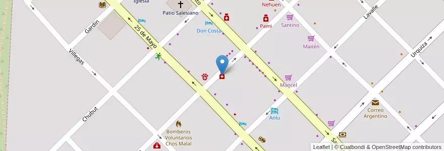 Mapa de ubicacion de Instituto del Neuquen (ISSN) en Arjantin, Şili, Neuquén, Departamento Chos Malal, Chos Malal, Chos Malal.