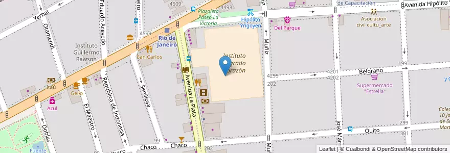 Mapa de ubicacion de Instituto del Profesorado Sagrado Corazón, Almagro en Argentinien, Ciudad Autónoma De Buenos Aires, Comuna 5, Buenos Aires.