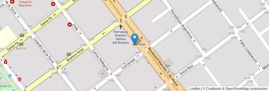 Mapa de ubicacion de Instituto del Rosario en Аргентина, Кордова, Departamento General San Martín, Pedanía Villa María, Municipio De Villa María, Villa María.