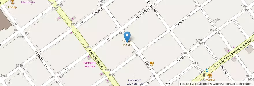 Mapa de ubicacion de Instituto Del Sol, Villa Pueyrredon en 阿根廷, Ciudad Autónoma De Buenos Aires, Comuna 12, 布宜诺斯艾利斯.