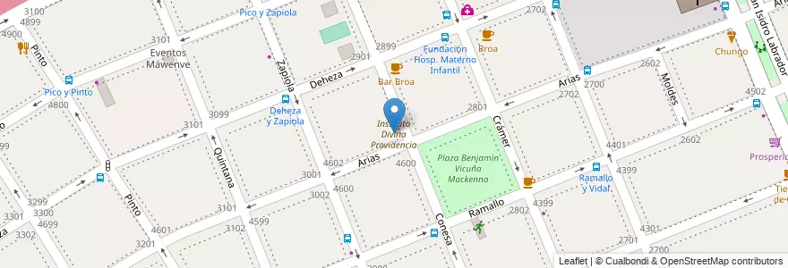 Mapa de ubicacion de Instituto Divina Providencia, Saavedra en Argentinië, Ciudad Autónoma De Buenos Aires, Comuna 12, Buenos Aires, Vicente López.
