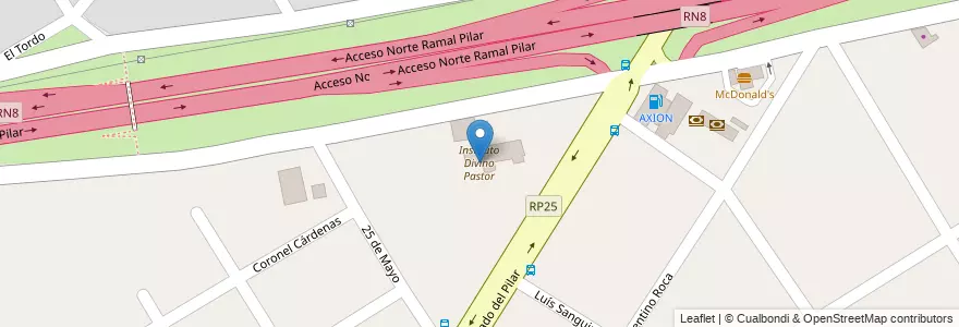 Mapa de ubicacion de Instituto Divino Pastor en Argentinië, Buenos Aires, Partido Del Pilar, Pilar.