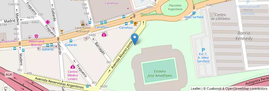 Mapa de ubicacion de Instituto Doctor Dalmacio Velez Sarsfield, Versalles en 阿根廷, Ciudad Autónoma De Buenos Aires, 布宜诺斯艾利斯, Comuna 10.
