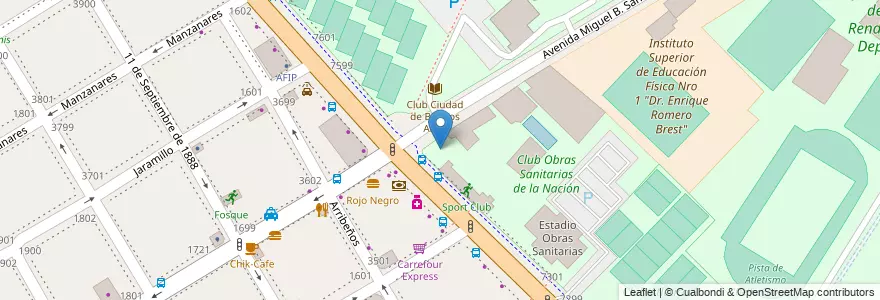 Mapa de ubicacion de Instituto Doctor José Ingenieros, Nuñez en Argentine, Ciudad Autónoma De Buenos Aires, Buenos Aires, Comuna 13.