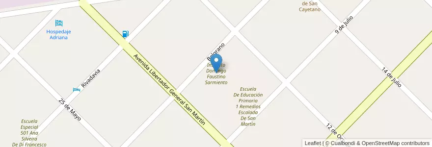 Mapa de ubicacion de Instituto Domingo Faustino Sarmiento en Argentina, Provincia Di Buenos Aires, Partido De San Cayetano, San Cayetano.
