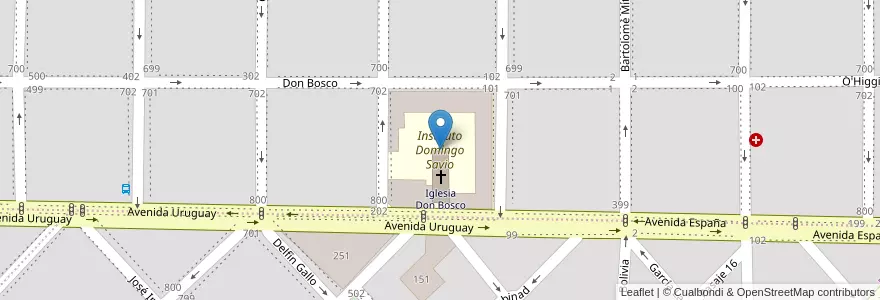 Mapa de ubicacion de Instituto Domingo Savio en 아르헨티나, La Pampa, Municipio De Santa Rosa, Departamento Capital, Santa Rosa.