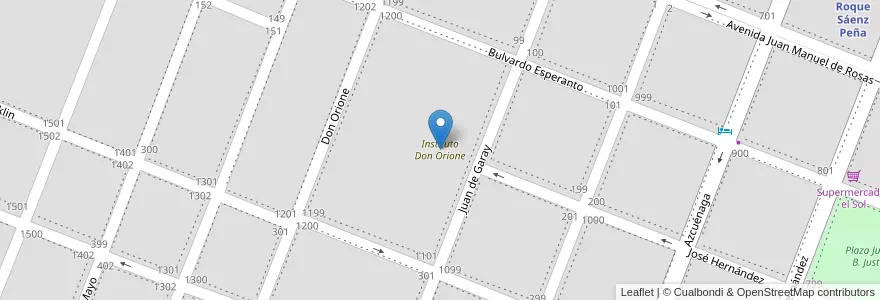 Mapa de ubicacion de Instituto Don Orione en الأرجنتين, Chaco, Departamento Comandante Fernández, Municipio De Presidencia Roque Sáenz Peña, Presidencia Roque Sáenz Peña.