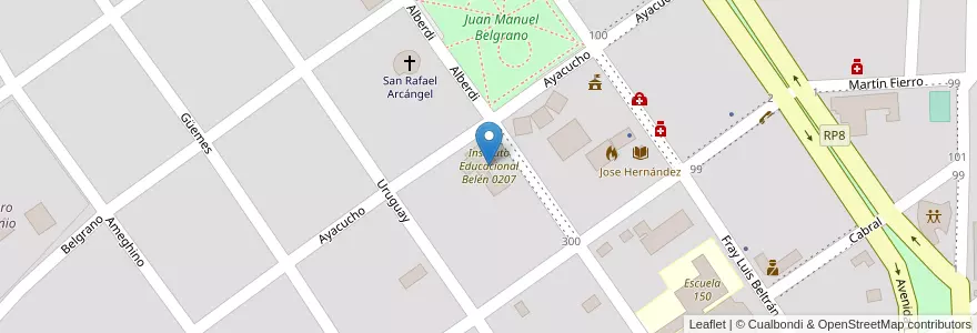 Mapa de ubicacion de Instituto Educacional Belén 0207 en Argentinië, Misiones, Departamento Cainguás, Municipio De Campo Grande, Campo Grande.