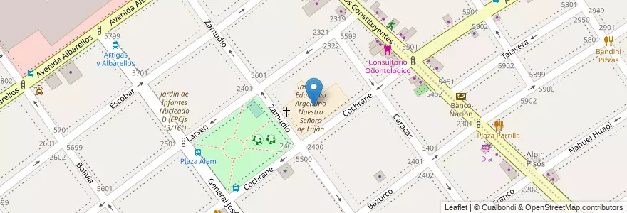 Mapa de ubicacion de Instituto Educativo Argentino Nuestra Señora de Luján, Villa Pueyrredon en 阿根廷, Ciudad Autónoma De Buenos Aires, Comuna 12, 布宜诺斯艾利斯.