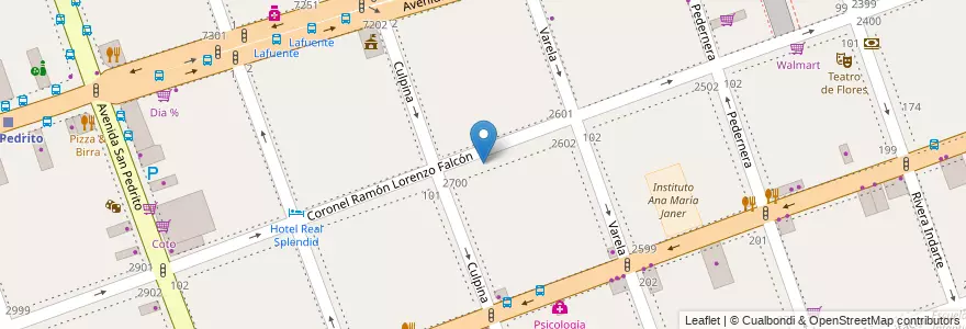 Mapa de ubicacion de Instituto ESBA - Flores, Flores en アルゼンチン, Ciudad Autónoma De Buenos Aires, Comuna 7, ブエノスアイレス.